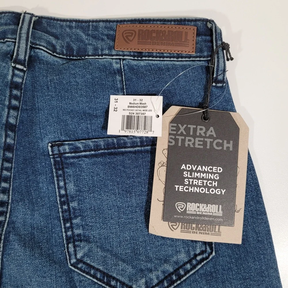 Rock &‎ Roll Jeans Women 31 x 32 High Rise Flare Denim Jeans NWT